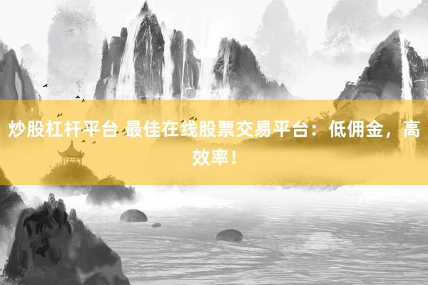 炒股杠杆平台 最佳在线股票交易平台：低佣金，高效率！