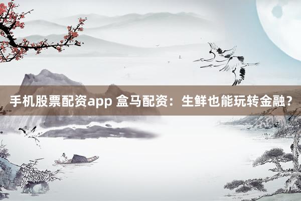 手机股票配资app 盒马配资：生鲜也能玩转金融？
