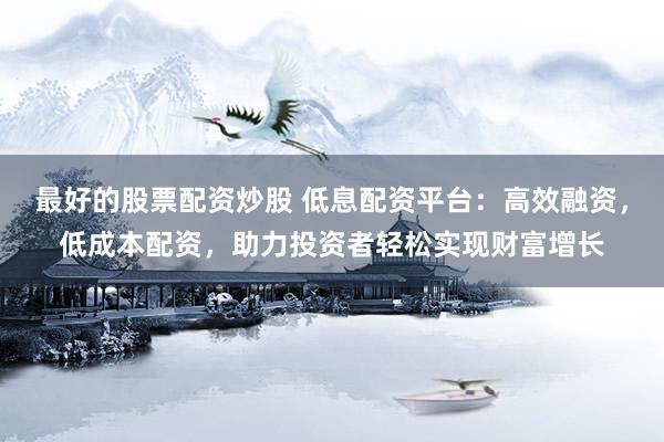 最好的股票配资炒股 低息配资平台：高效融资，低成本配资，助力投资者轻松实现财富增长