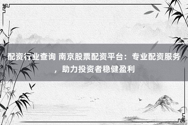 配资行业查询 南京股票配资平台：专业配资服务，助力投资者稳健盈利