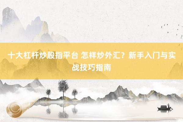 十大杠杆炒股指平台 怎样炒外汇？新手入门与实战技巧指南