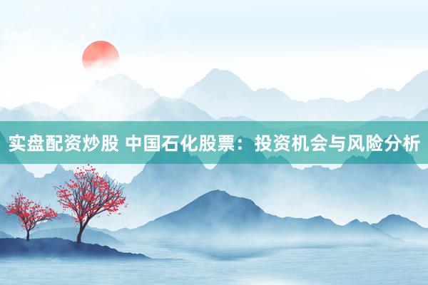 实盘配资炒股 中国石化股票：投资机会与风险分析