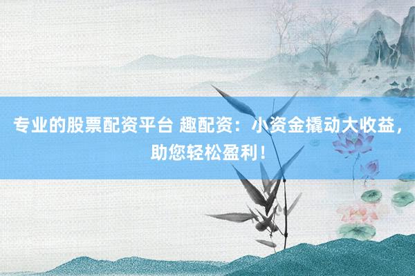 专业的股票配资平台 趣配资：小资金撬动大收益，助您轻松盈利！
