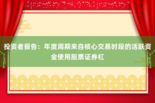 投资者报告:年度周期来自核心交易时段的活跃资金使用股票证券杠